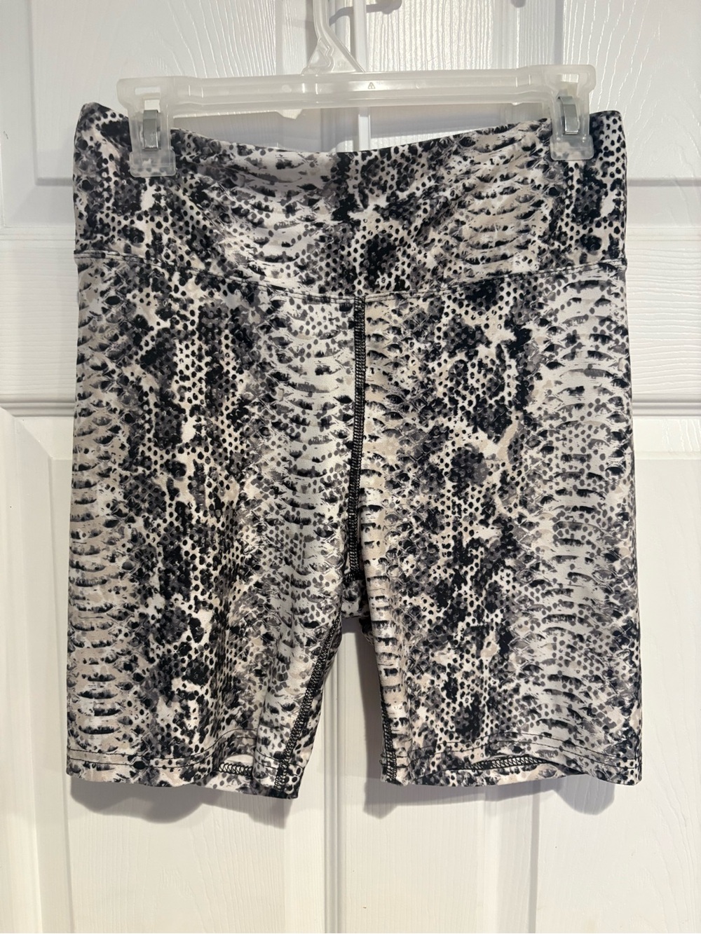 Balance Collection Black and White Snake-Print Bike Shorts